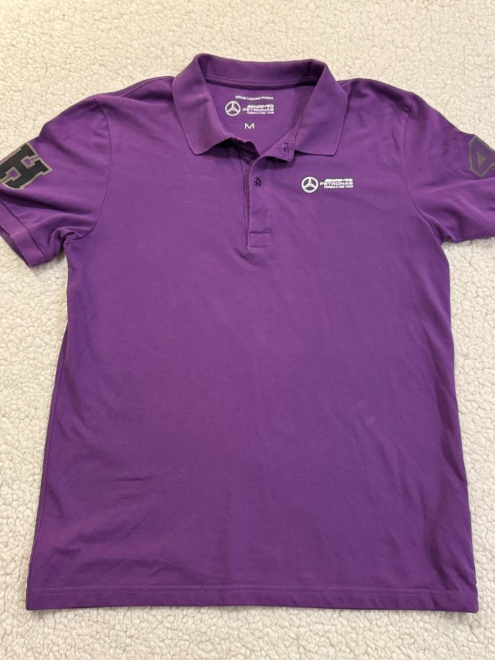 Mercedes AMG Petronas F1 Lewis Hamilton Polo Shirt - Purple - LH44 - Men's M